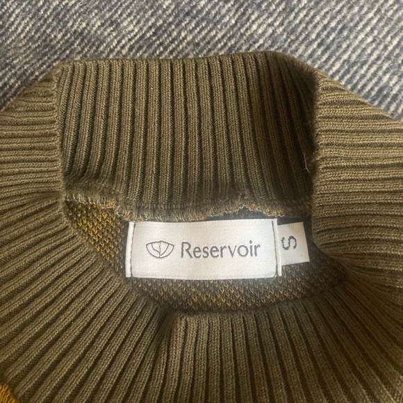 Reservoir Knitted Mockneck Tank in Mustard/Brown - Picture 2 of 2